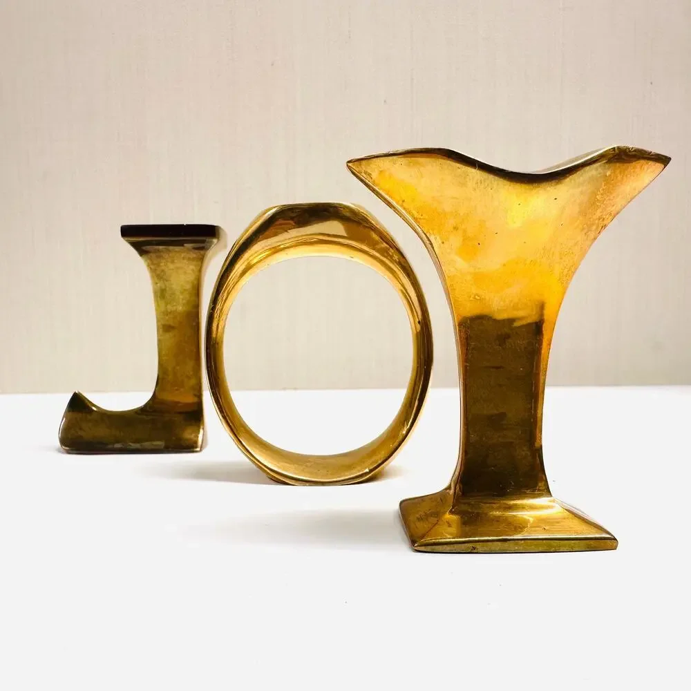 Vintage Solid Brass JOY Taper Candlestick Holders International Silver Company